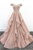 Tight Lace Up Off The Shoulder Prom Dresses For Teens Princess Prom Dresses