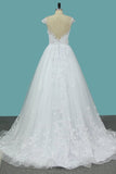 2024 Sexy Open Back Scoop A Line Wedding Dresses PZ4YZJ55