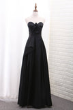 2024 Sweetheart Satin A Line Evening Dresses With P5BTS7MZ