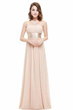 Chiffon Sweetheart Neck A Line Sleeveless Wedding Bridesmaid Long Evening Festive PRH722AA