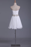 2024 Homecoming Dresses Sweetheart Chiffon With Ruffles And Beads P6LKP8A2