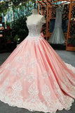 2024 Elegant Off The Shoulder Ball Gown Wedding Dresses Lace Up With Appliques PEDD52BL