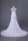 2024 Wedding Dresses Mermaid Sweetheart With Beads And PEPRMQEL