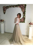 Long Puff Sleeves Prom Dresses Appliques See Through Evening Prom STIP2HJK88Z