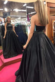 Halter Satin Prom Dress With Beading Long Evening Dress P5GA763Z