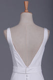 2024 Hot Mermaid V Neck Open Back With Sash Wedding Dresses PDDB6PBX