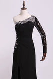 2024 One Sleeve Column/Sheath Prom Dresses P9ZYP4AX