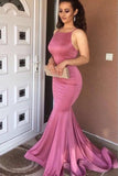 2024 Mermaid Evening Dresses Spaghetti Straps Elastic Satin PD6RNZB2