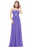 Chiffon Sweetheart Neck A Line Sleeveless Wedding Bridesmaid Long Evening Festive PRH722AA