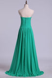 2024 Sweetheart Neckline Chic Dress Pleated Bodice A Line Chiffon PFYJC2GX