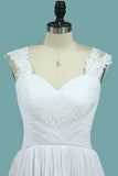 2024 Wedding Dresses A Line Chiffon Off The Shoulder With Applique PMNE4KP9