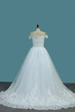 2024 Tulle A Line Off The Shoulder Wedding Dresses With PB6A45Z7