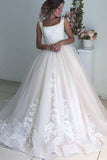 2024 Wedding Dress Square Neck A Line Tulle Skirt With PD29RNG9