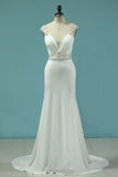 2024 Sexy Open Back Straps Mermaid Wedding Dresses P19Q43ZT