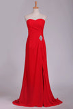 2024 Sweetheart Prom Dress Column Chiffon With Ruffles P66QRSKY