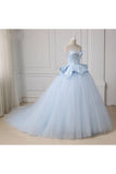 Sweetheart Ball Gown Beading Tulle Prom Dress Court Train Quinceanera STIP5FLTMDC