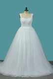 2024 Ball Gown Off The Shoulder Tulle Wedding Dresses With Beads And PMHST2GD