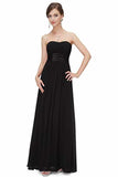 Chiffon Sweetheart Neck A Line Sleeveless Wedding Bridesmaid Long Evening Festive PRH722AA