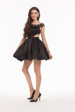 2024 Black Homecoming Dresses Bateau Satin P8FCD9P3