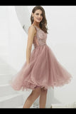 V-Neck Tulle With Beaded Short PE1S99DA