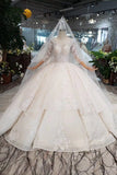 2024 Ball Gown Lace Up Back Cathedral Train Wedding P7T913ZR