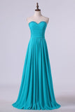 2024 Sweetheart Neckline With Beads Pleated Bodice Floor Length Flowing PJB8XLHA