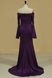 2024 Spandex Evening Dresses Mermaid Boat Neck PF9HYAC1