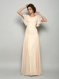 A-Line/Princess Square Beading Short Sleeves Long Chiffon Mother of the Bride Dresses TPP0007105