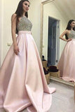 Halter Beaded A Line Prom Dress Fashion Prom Dress Sexy Custom Made Evening Dress