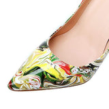 High-heels with Colorful Patterns Fashion Evening Party Shoes